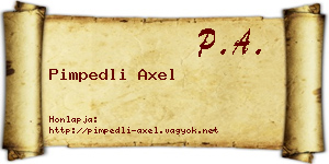 Pimpedli Axel névjegykártya